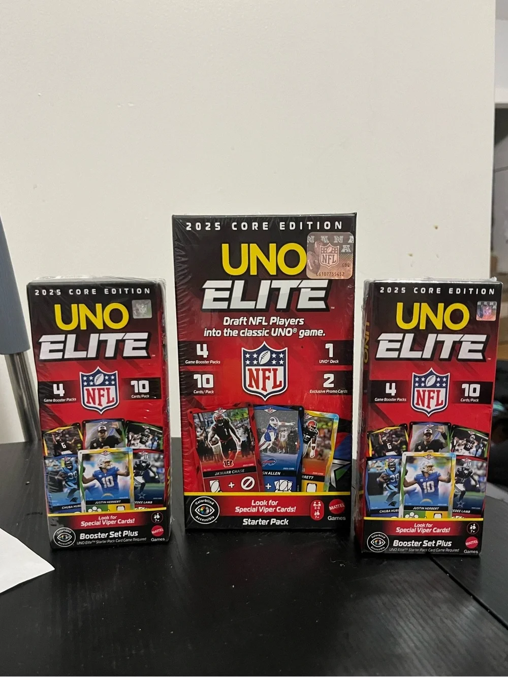 UNO Elite NFL Started Pack and Booster Bundle Set Lot New Sealed